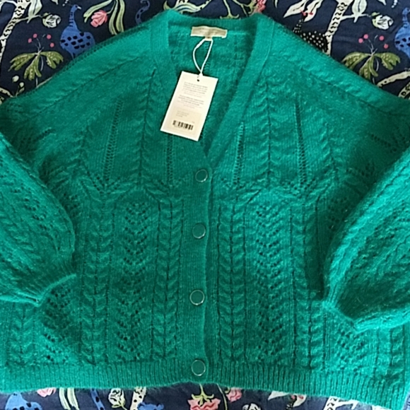 NWT Sezane Augustino jumper emerald green - Picture 3 of 7